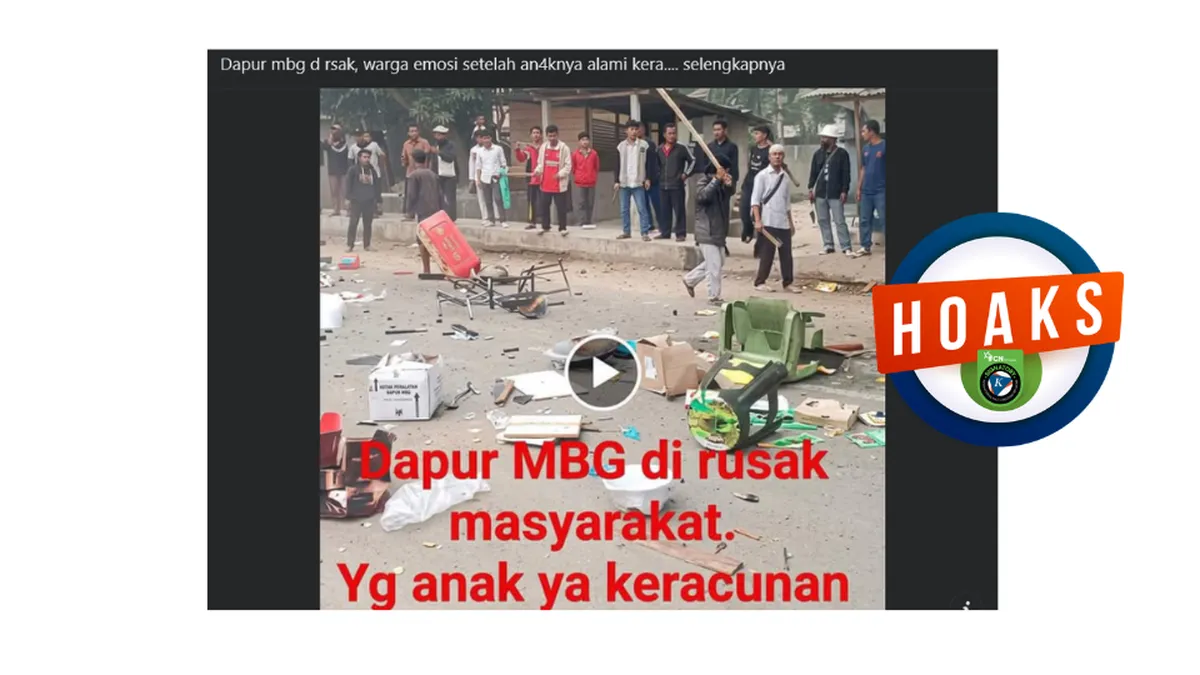Hoaks soal Dapur MBG Dirusak Warga Usai Anak Keracunan, Foto Ternyata Kerusuhan di India