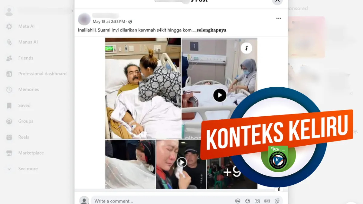 Klaim Adam Suseno Dirawat di RS pada Mei 2026 Ternyata Hoaks, Foto Berasal dari Juni 2025