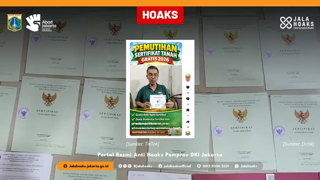 Kementerian ATR/BPN Tegaskan Tidak Ada Program Pemutihan Sertifikat Tanah Gratis 2026
