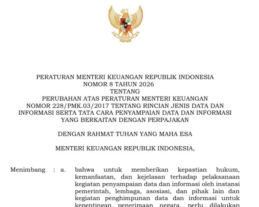 PMK 8/2026 Perluas Akses Data DJP hingga Informasi Konsultan Pajak dan Kliennya