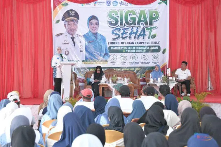 Ketua TP PKK HSS Buka Genting dan Sigap Sehat di Tanah Bangkang, Tekankan Pencegahan Stunting Sejak Dini