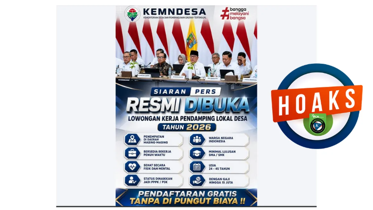 Hoaks Rekrutmen Pendamping Lokal Desa Beredar di Media Sosial, Pemerintah Tegaskan Belum Ada Seleksi