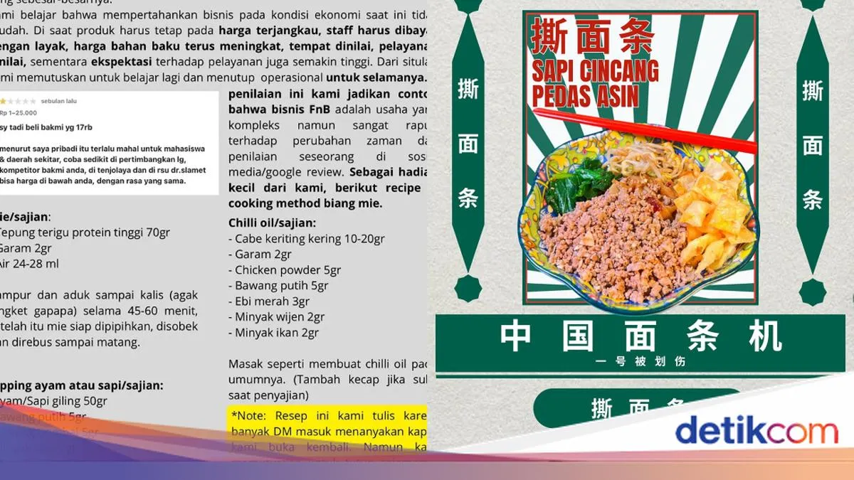 Gerai Mie Biangmie di Garut Tutup Permanen, Bagikan Resep Menu Andalan Secara Gratis