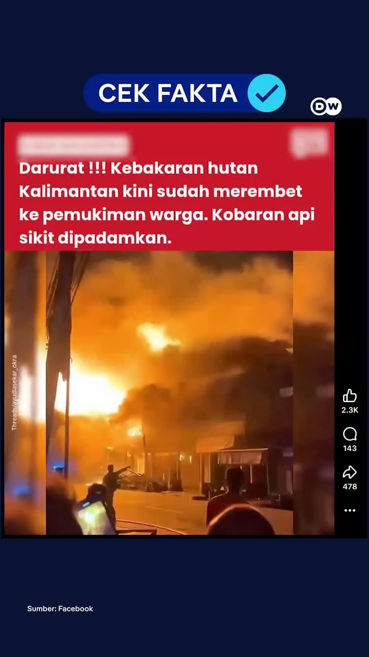 Cek Fakta: Video Kebakaran Pasar Sungai Duri Disebut Akibat Karhutla, Klaim Dinyatakan Keliru