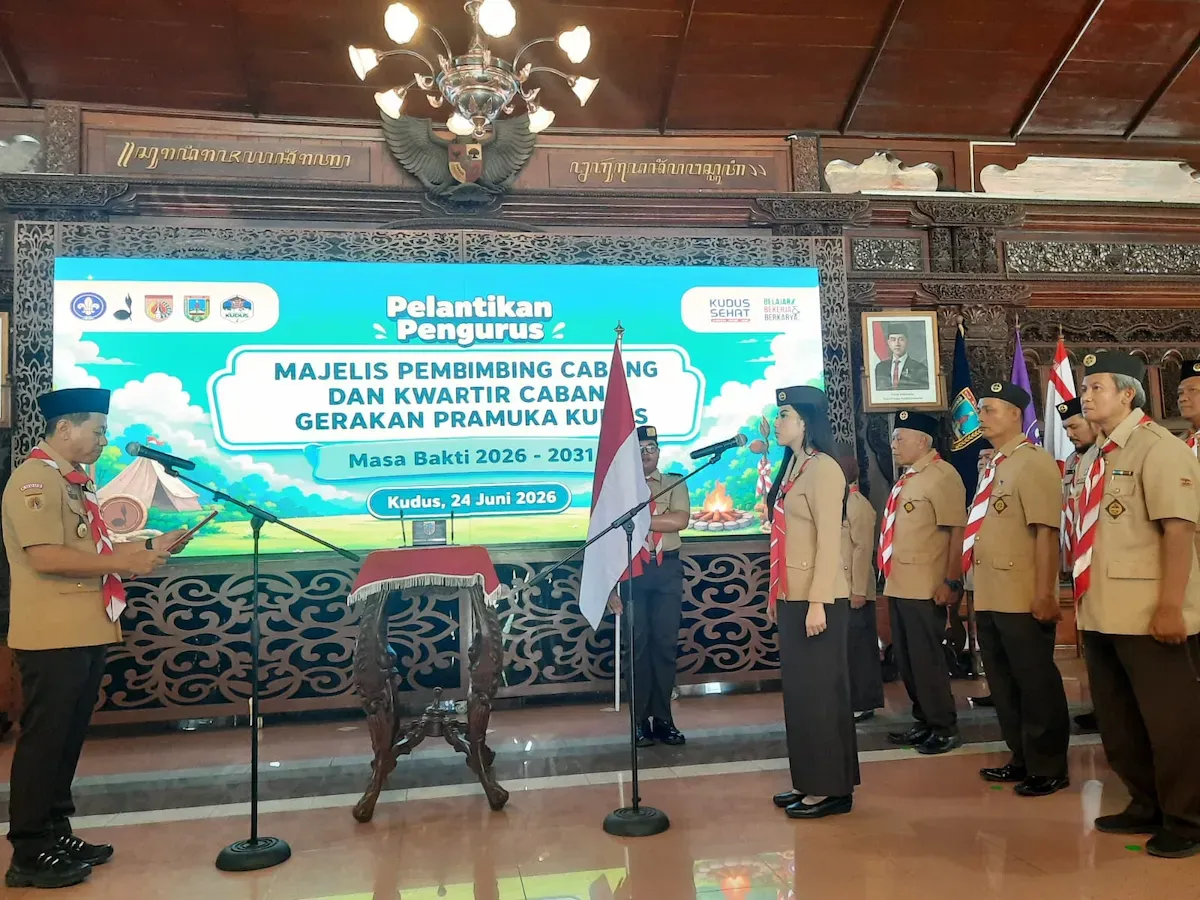 Pengurus Mabicab dan Kwarcab Pramuka Kudus 2026-2031 Dilantik, Ketua Baru Tekankan Transparansi