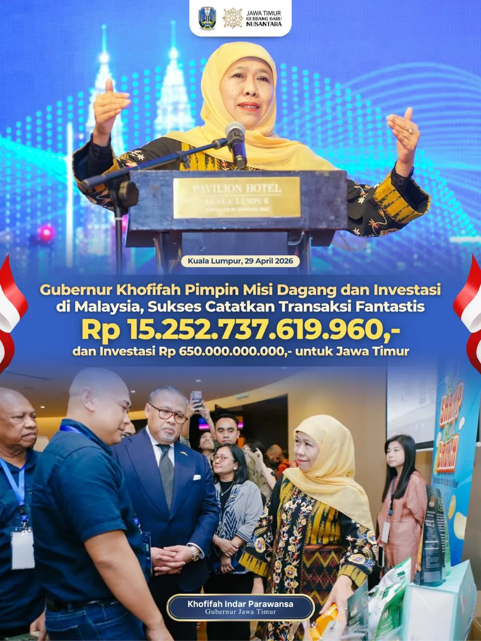 Khofifah Dorong Diplomasi Ekonomi, Jawa Timur Diproyeksikan Jadi Simpul Perdagangan dan Investasi Kawasan