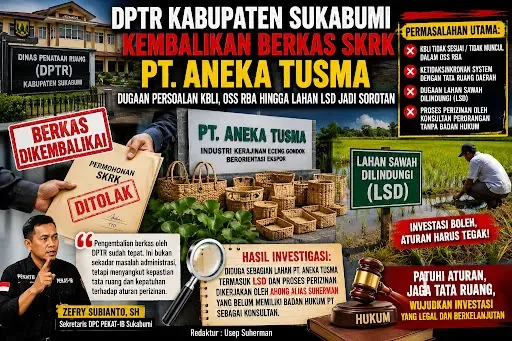 PT Aneka Tusma Diduga Beroperasi Dua Tahun Tanpa Izin di Warungkiara, Pengajuan Legalitas Ditolak karena Dokumen OSS-RBA Belum Lengkap