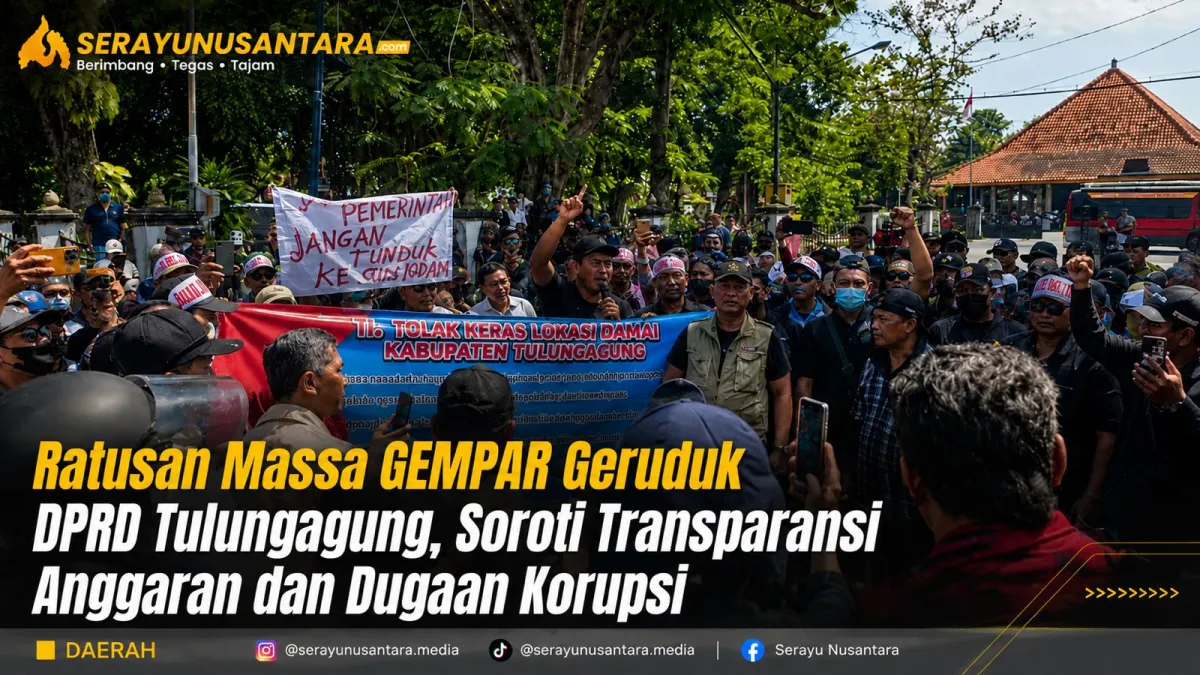 Ratusan Massa GEMPAR Demo di DPRD Tulungagung, Desak Transparansi Anggaran dan Pendalaman Pokir