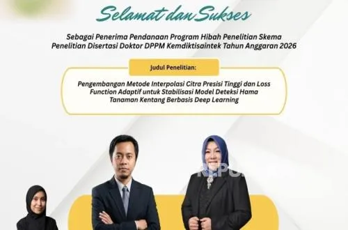 Rektor Universitas Nusa Mandiri Dapat Hibah PDD 2026 untuk Riset AI Deteksi Hama Kentang
