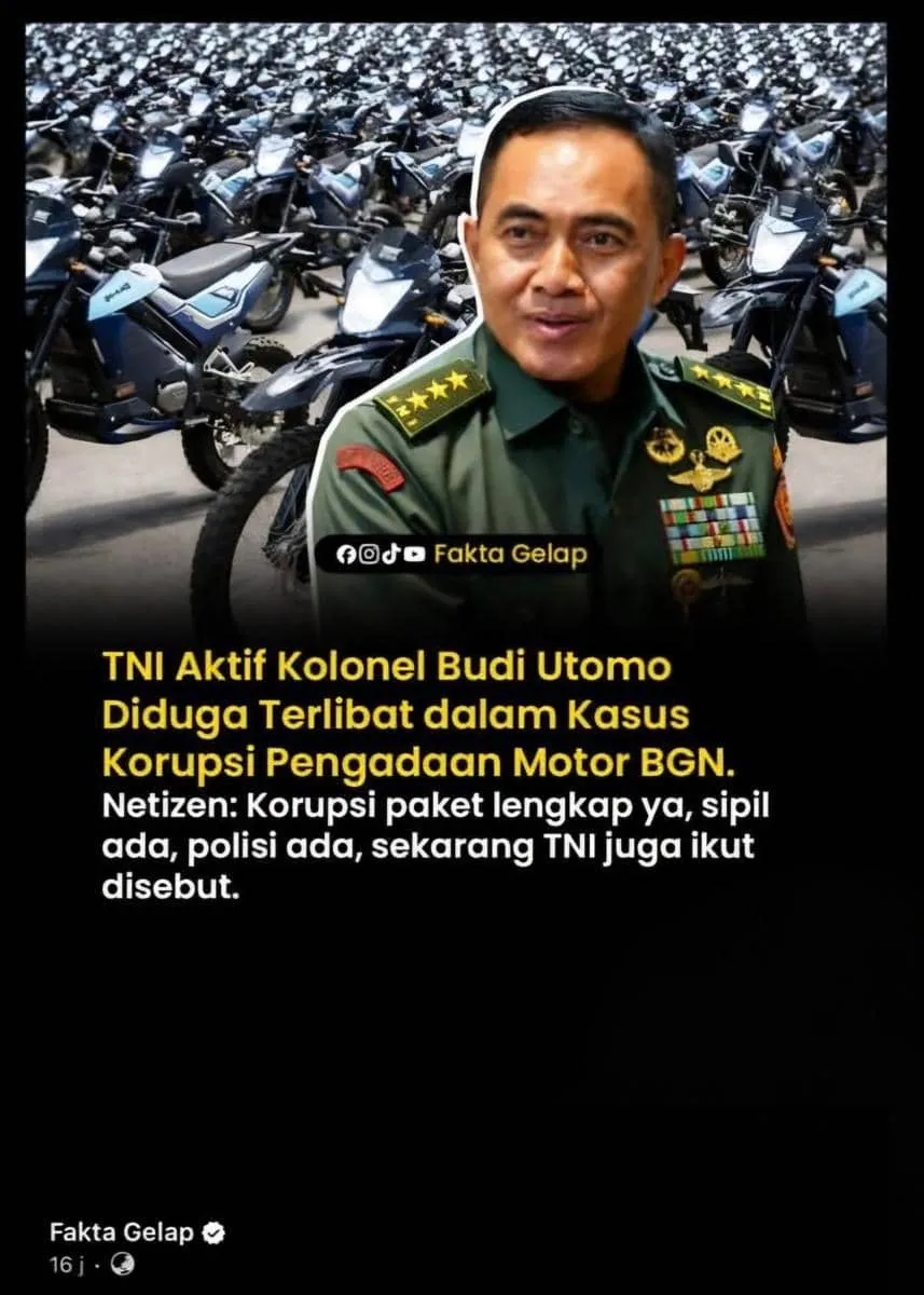 Kemhan Luruskan Foto yang Dikaitkan dengan Kasus Korupsi MBG: Bukan Kolonel Budi Utomo