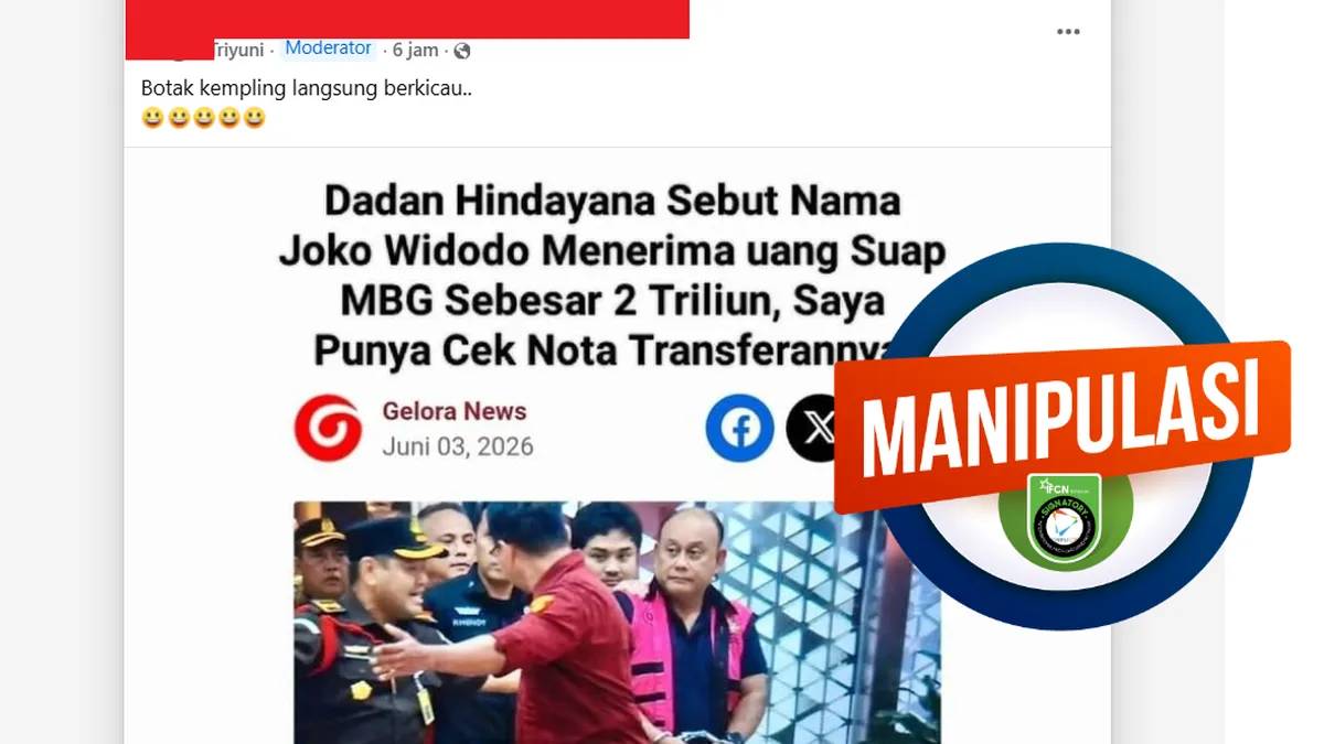 Hoaks soal Dadan Hindayana Tuding Jokowi Terima Suap Rp 2 Triliun dari MBG, Ini Faktanya