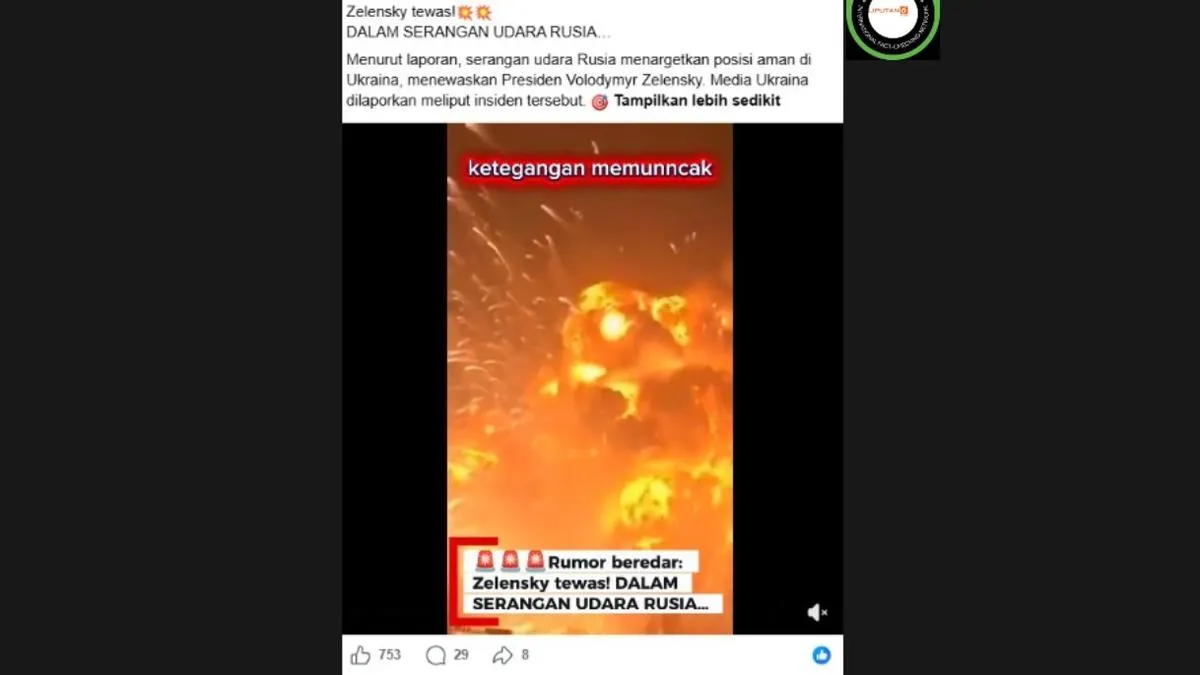 Cek Fakta: Klaim Zelenskyy Tewas dalam Serangan Rusia Tidak Benar