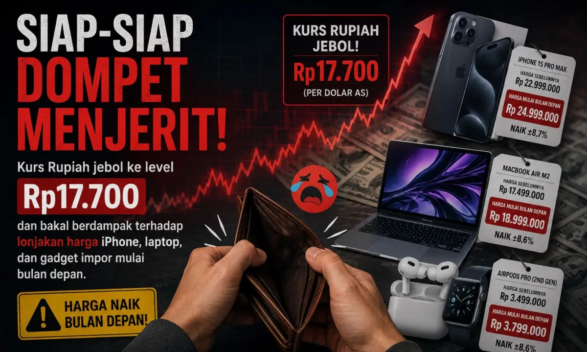 Rupiah Sentuh Rp17.700 per Dolar AS, Harga iPhone dan Elektronik Impor Berpotensi Naik Awal Juni 2026