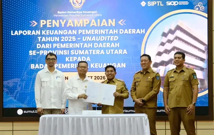 Wali Kota Sibolga Serahkan LKPD 2025 ke BPK Sumut
