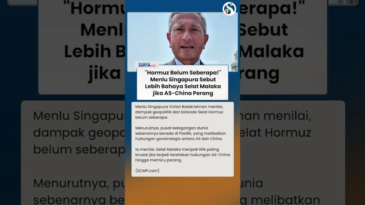 Menlu Singapura: Selat Malaka Lebih Krusial daripada Hormuz Jika AS-China Berkonflik