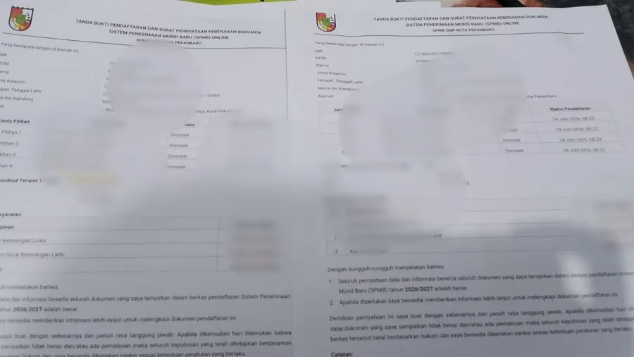 Orang Tua di Pekanbaru Pertanyakan Transparansi Seleksi SPMB SMA dan SMP