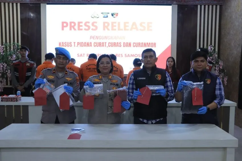 Polres Samosir Ungkap Tiga Kasus Pencurian, Enam Tersangka Diamankan