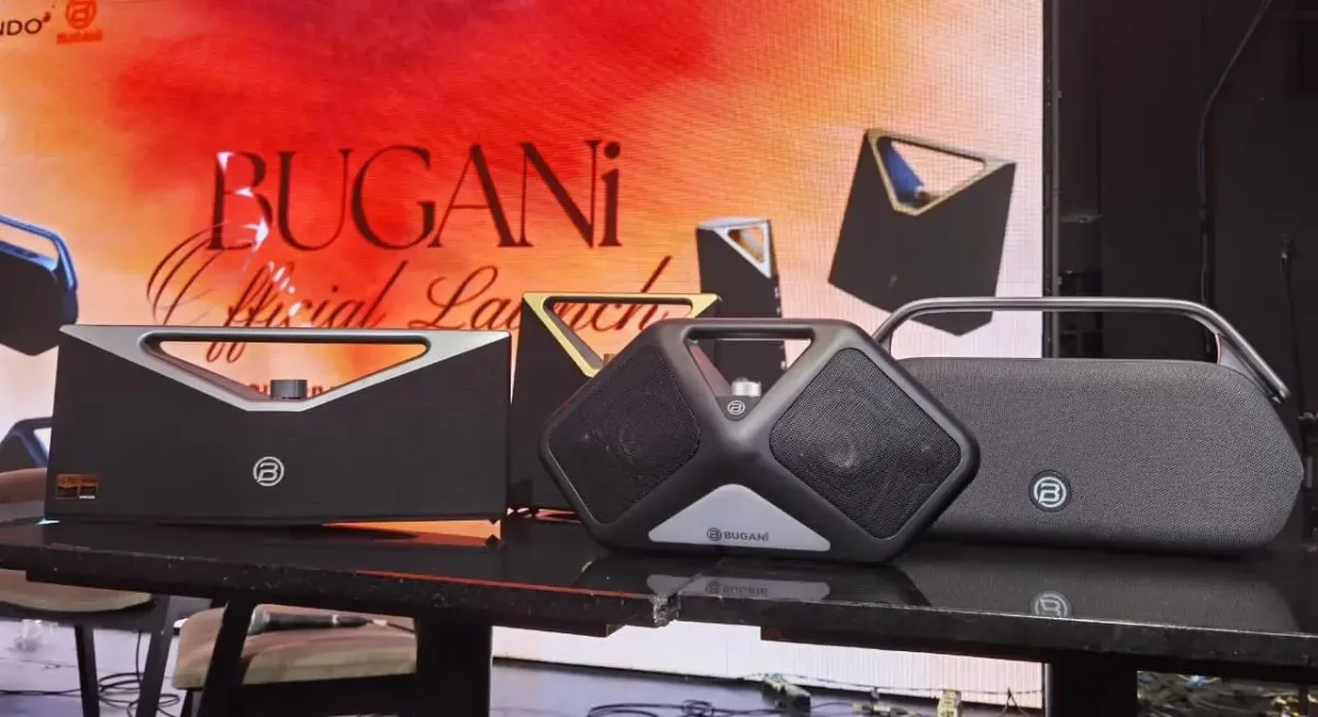 Bugani Debut Resmi di Indonesia, Gandeng Axindo dan Bawa Lima Speaker Portable