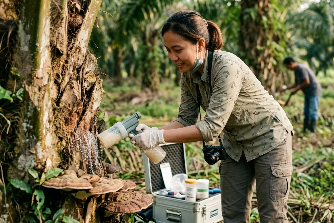 Peneliti Kembangkan Enkapsulasi SAC-CS untuk Kendalikan Ganoderma Resisten di Kebun Sawit