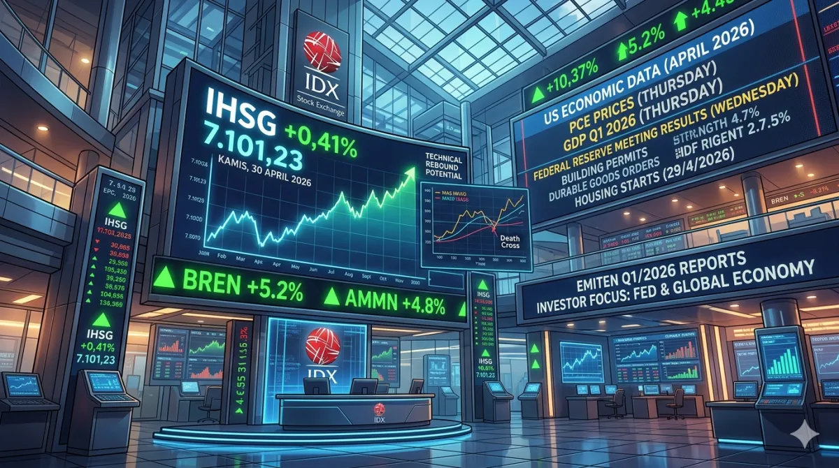 IHSG Ditutup Menguat ke 7.101, Investor Mencermati Agenda Data Ekonomi Global