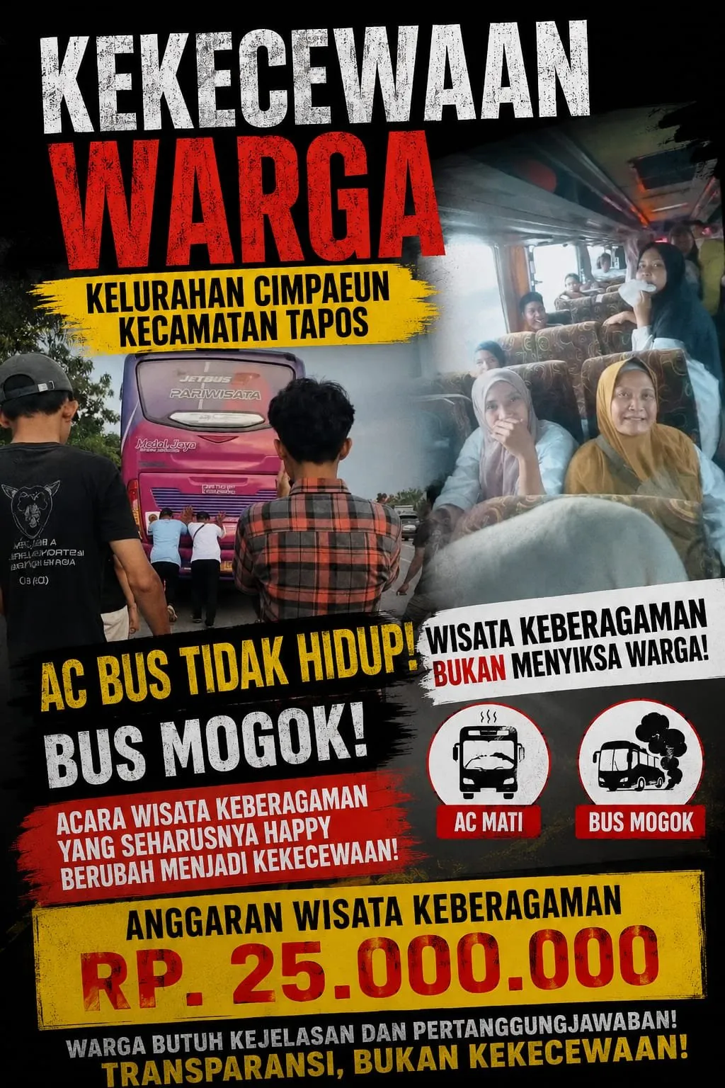 Wisata Keberagaman Warga Cimpaeun Diwarnai Bus Mogok dan Pertanyaan Transparansi Anggaran