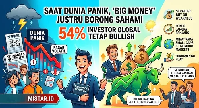 Di Tengah Gejolak Global, Investor Besar Tetap Agresif Akumulasi Saham; Survei Catat 54% Masih Bullish