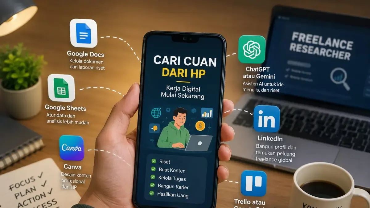 Lima Aplikasi Android Gratis untuk Kerja Freelance, Riset Digital, dan Cari Penghasilan Online