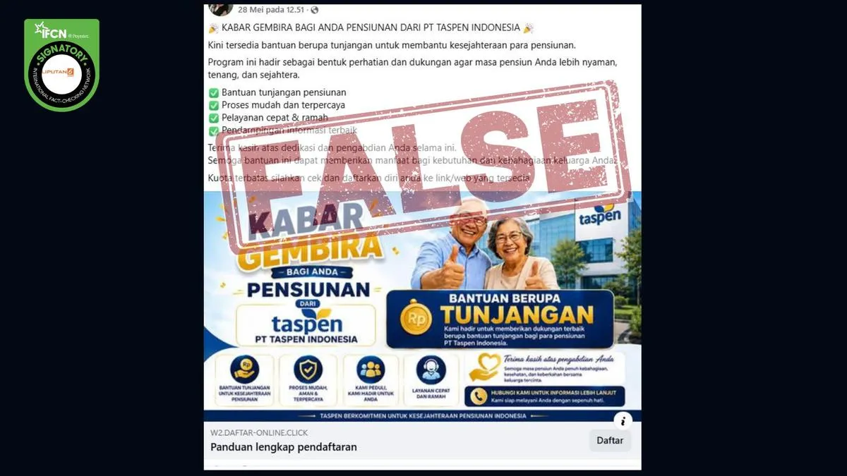 Hoaks Bantuan Dana Pensiunan Marak, Modusnya dari Video Tokoh hingga Tautan Pendaftaran Palsu