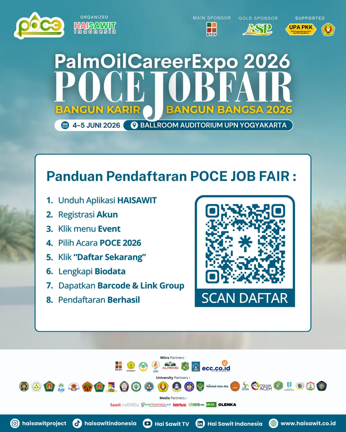 Pendaftaran POCE Job Fair 2026 Dibuka, Peserta Bisa Daftar lewat Aplikasi Hai Sawit