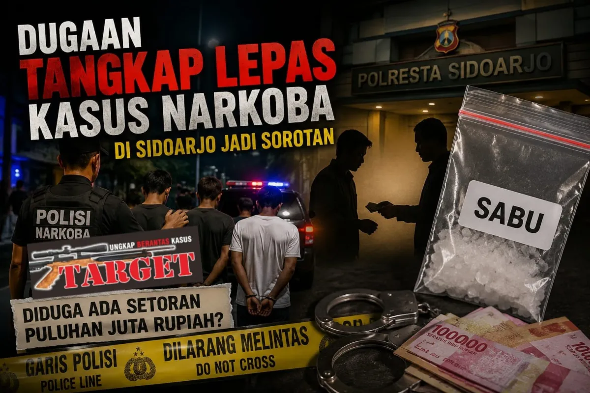 Dugaan Tangkap Lepas Kasus Narkotika di Polresta Sidoarjo Disorot, Kasatresnarkoba Belum Beri Penjelasan
