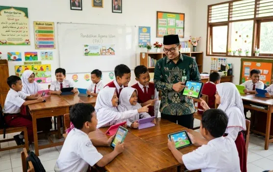 Guru di Entikong Bagikan Cara Menjaga Fokus Murid Belajar Agama di Tengah Dominasi Gadget