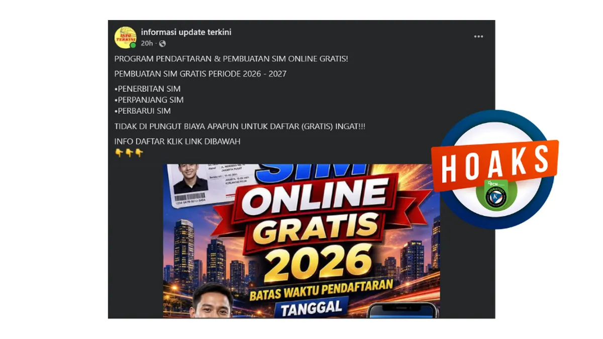 Hoaks SIM Gratis Online Beredar di Medsos, Korlantas Polri Tegaskan Tidak Ada Program