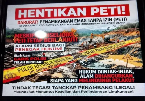 PETI di Desa Oboy Disebut Masih Berlangsung, LSM-AMTI Minta Evaluasi Kapolres Bolmong