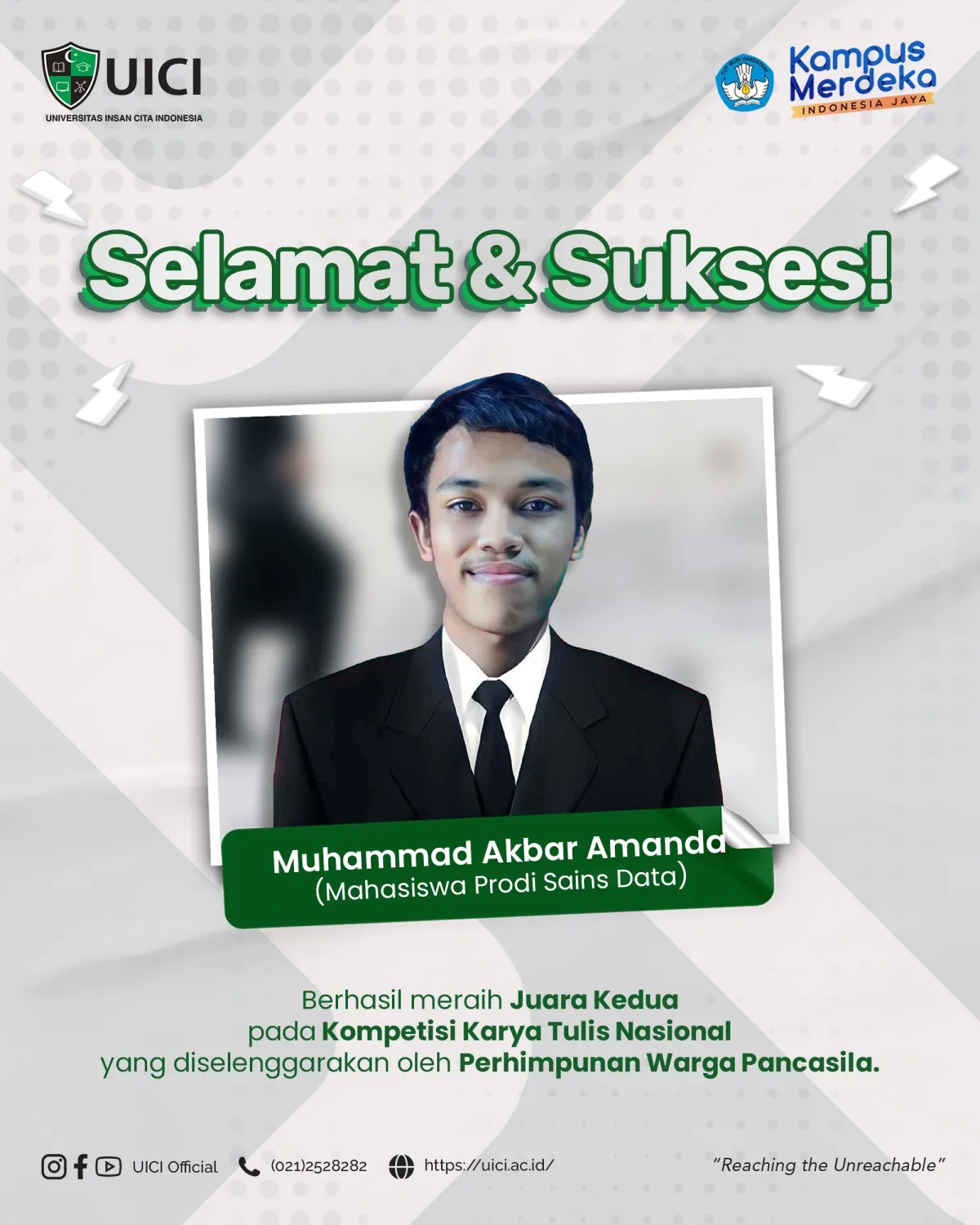Mahasiswa Sains Data UICI Raih Juara II Kompetisi Karya Tulis Nasional