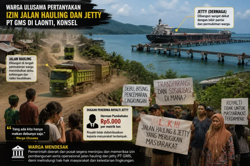 Warga Ulu Sawa Soroti Izin Jalan Hauling dan Jetty PT GMS, Keluhkan Debu dan Minim Sosialisasi