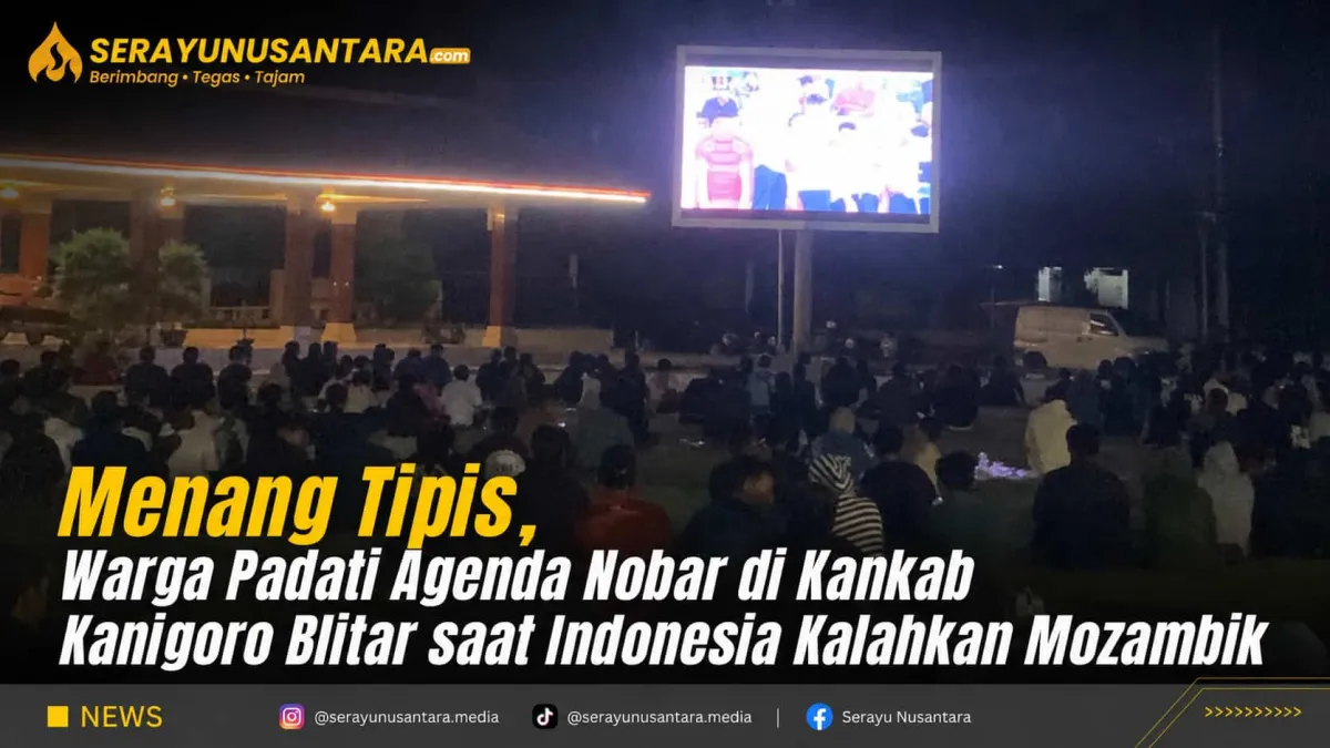 Warga Padati Nobar di Kankab Kanigoro Blitar, Timnas Indonesia Menang 1-0 atas Mozambik