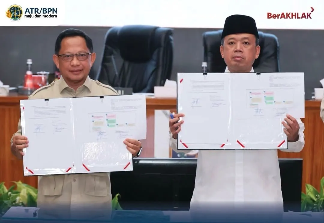 Nusron Wahid dan Tito Karnavian Teken SEB, Integrasi LP2B ke RTRW dan RDTR Dipercepat