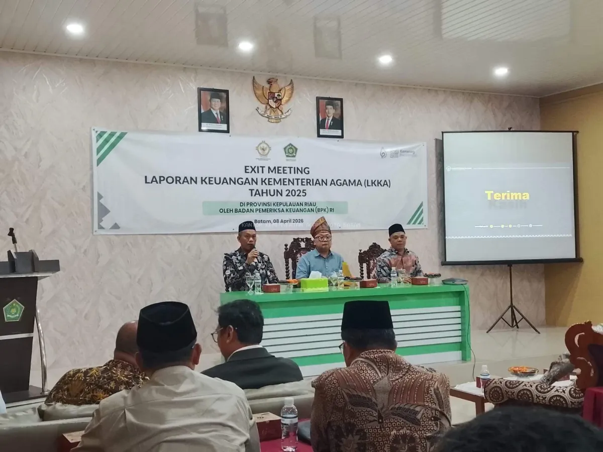 BPK Akhiri Pemeriksaan Lapangan LKKA 2025 di Kemenag Kepri lewat Exit Meeting di Batam