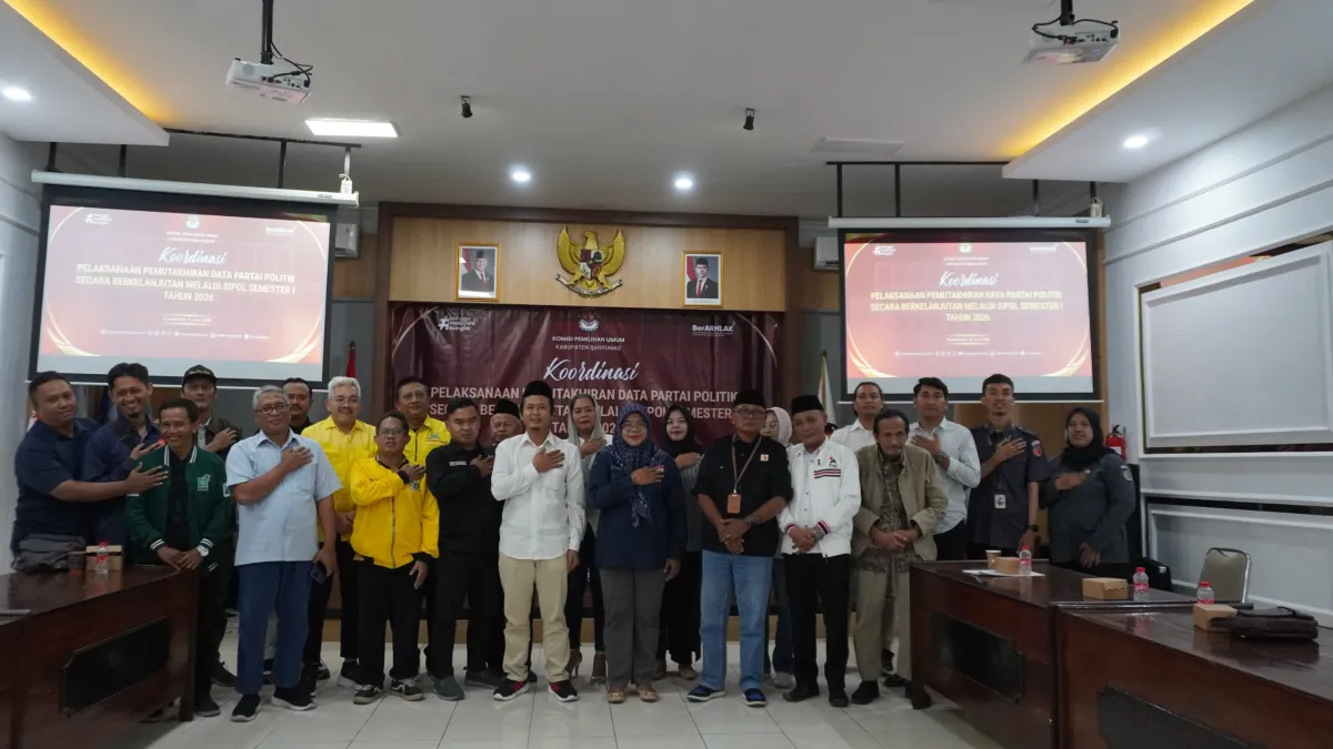 KPU Banyumas Sosialisasikan Pemutakhiran Data Parpol Berkelanjutan Lewat Sipol Semester I 2026
