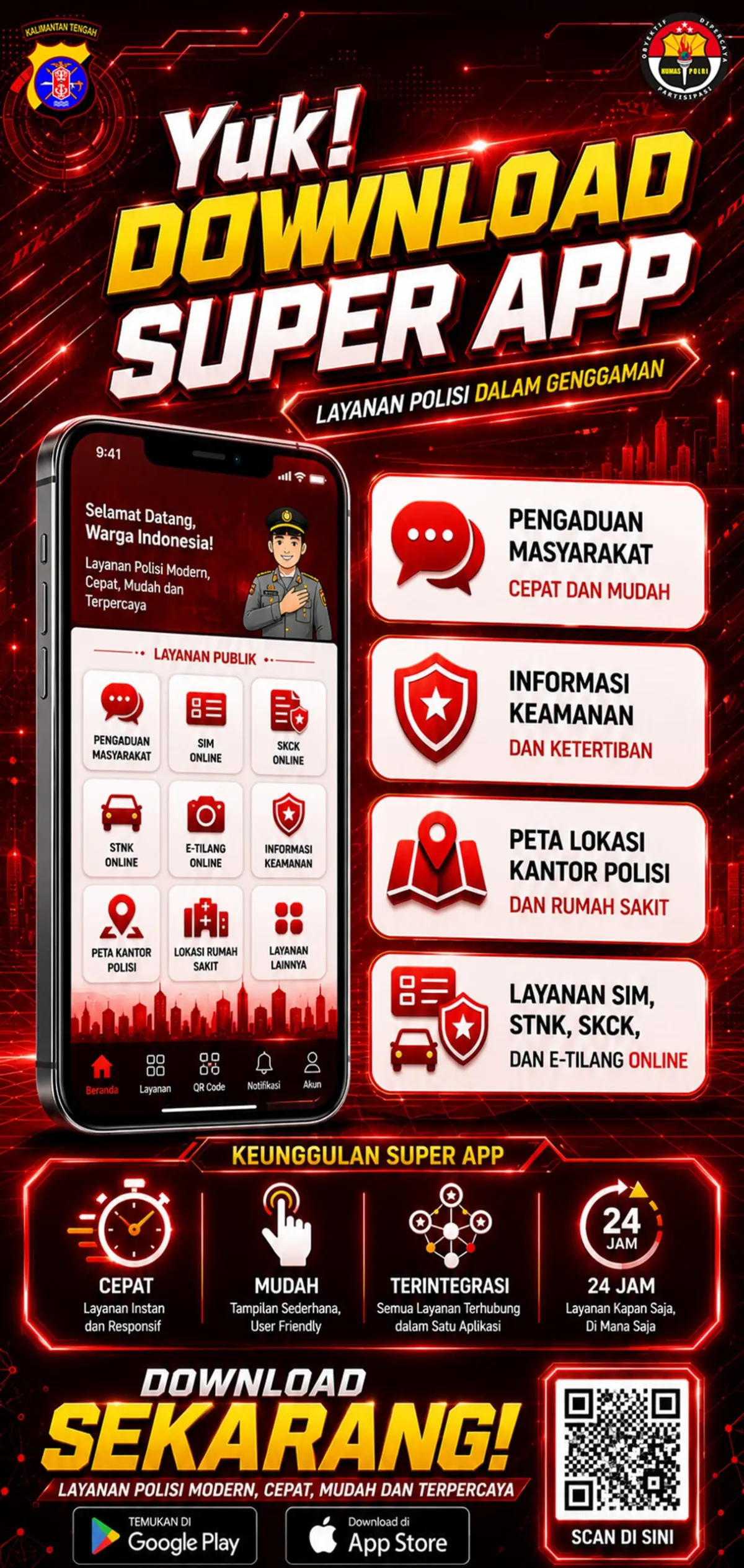 Polda Kalteng Dorong Warga Manfaatkan Super App untuk Akses Layanan Kepolisian