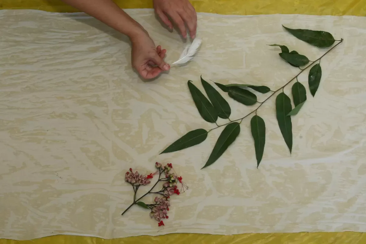 Kolaborasi Jejak Bhumi dan Teras Nyaman di Malang Angkat Ecoprint sebagai Ruang Pulih