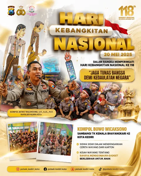 Kapolsek Kediri Kota Gelar Wayang Karton di TK Kemala Bhayangkari, Soroti Dampak Gadget Berlebihan pada Anak