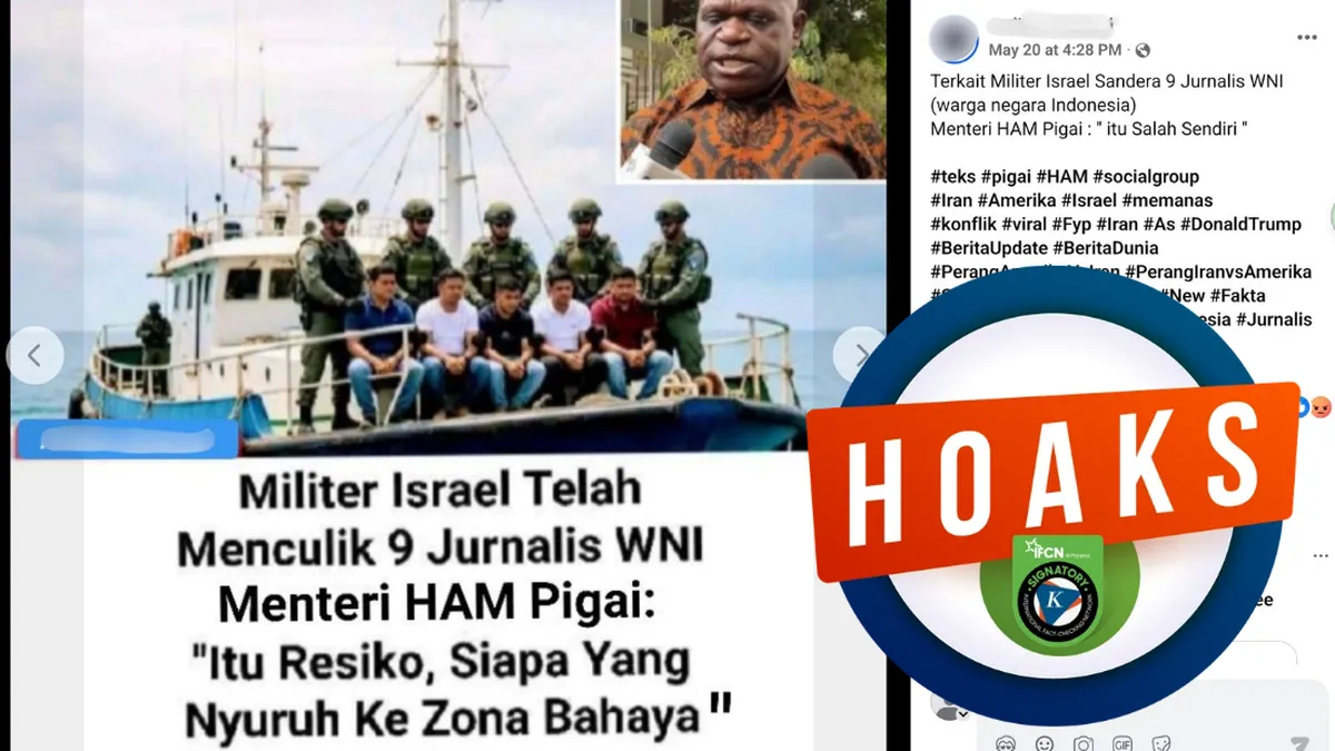 Klaim Natalius Pigai Sebut Penculikan 9 WNI oleh Israel sebagai Risiko Dipastikan Hoaks