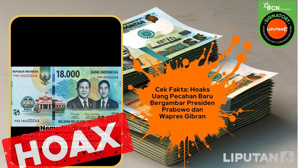 Cek Fakta: Klaim Hoaks Uang Pecahan Baru Bergambar Presiden Prabowo dan Wapres Gibran