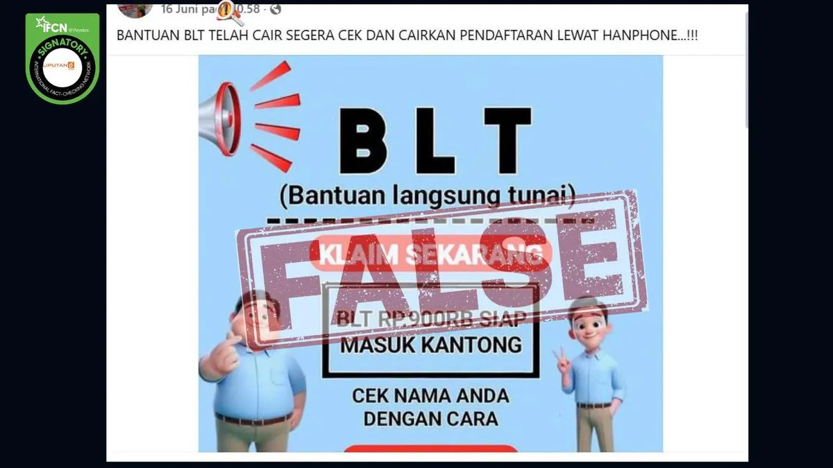 Cek Fakta: Klaim Link Pendaftaran Pencairan BLT via Handphone Tidak Benar, Kemensos Ingatkan Waspada Hoaks