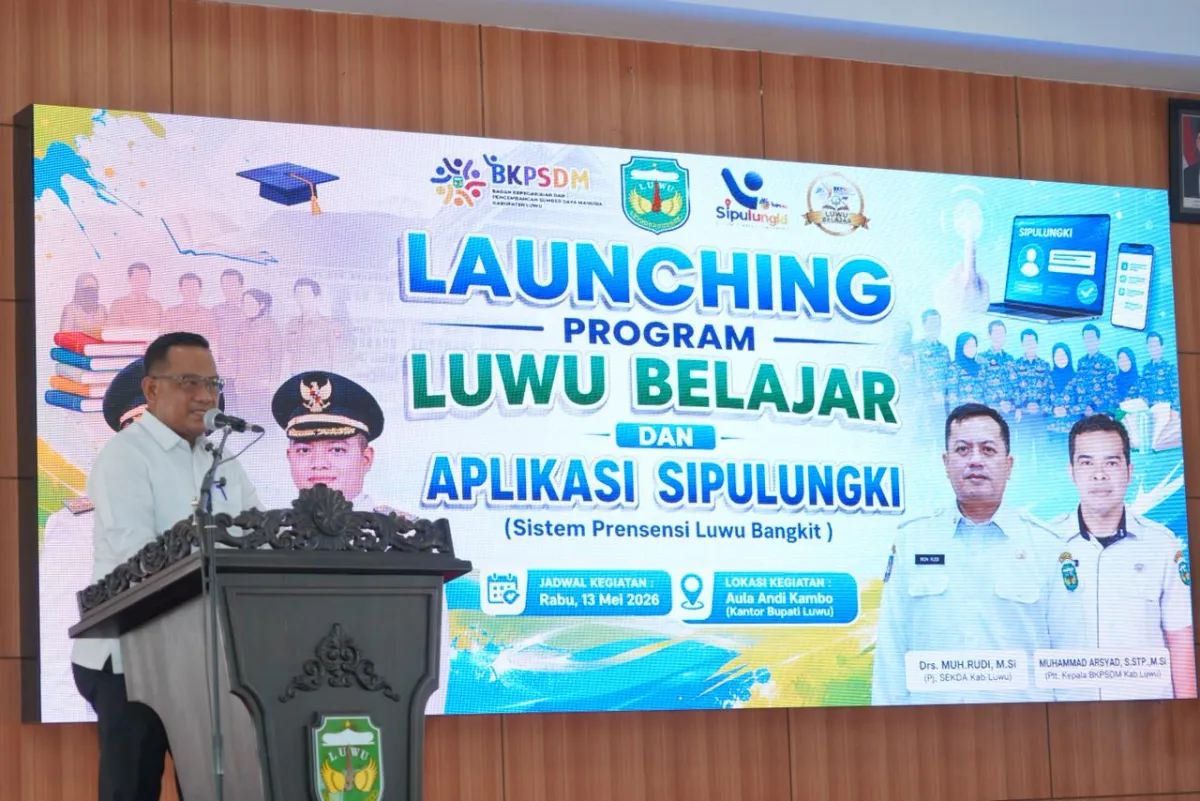 Pemkab Luwu Luncurkan Program “Luwu Belajar” dan Aplikasi Presensi Digital Sipulungki