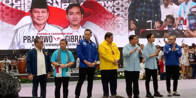 Parpol Koalisi Indonesia Maju Deklarasikan Dukungan untuk Prabowo-Gibran di Indonesia Arena