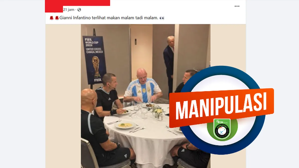 Foto Gianni Infantino Mengenakan Jersei Argentina Saat Makan Malam Ternyata Rekayasa AI