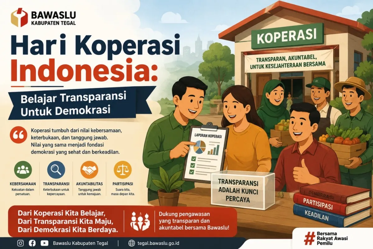 Bawaslu Kabupaten Tegal Angkat Nilai Koperasi sebagai Pelajaran Transparansi bagi Demokrasi
