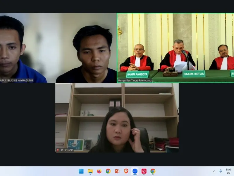 PT Palembang Gelar Sidang Elektronik Perdana, Putusan Perkara Pembunuhan Dibacakan via Zoom